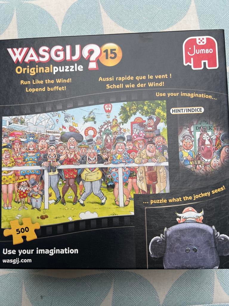 WASGIJ Original Puzzel 15: Lopend buffet - 500 stukjes, Kinderen en Baby's, Speelgoed | Kinderpuzzels, Gebruikt, 6 jaar of ouder