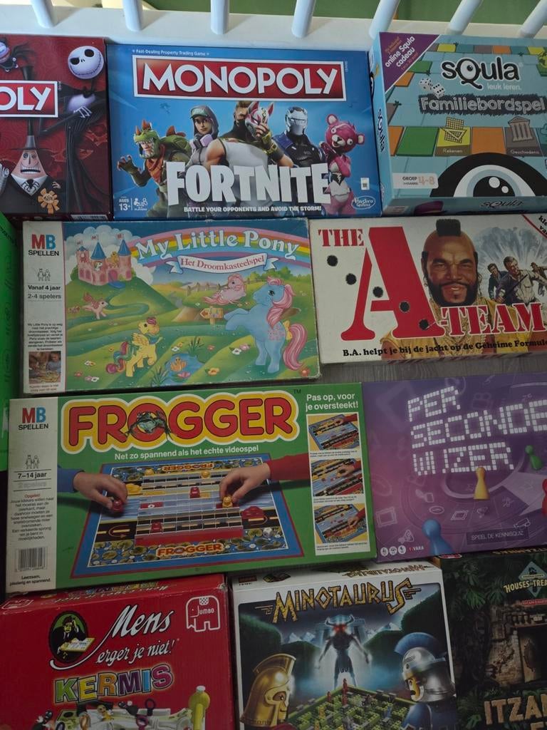 Verzameling bordspellen oa Monopoly Carcassonne A-team, Ophalen of Verzenden, Gebruikt