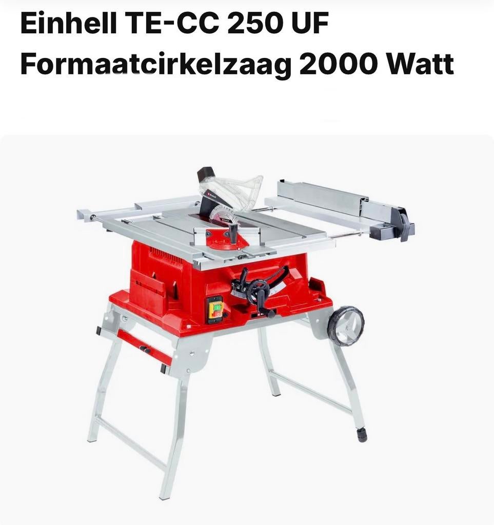 Einhell TE-CC 250 UF Formaatcirkelzaag 2000 Watt, Doe-het-zelf en Verbouw, Gereedschap | Zaagmachines, Ophalen, Gebruikt, Cirkelzaag