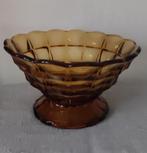 Rudolf Schrotter: glazen fruitschaal op voet, amber, Ophalen of Verzenden