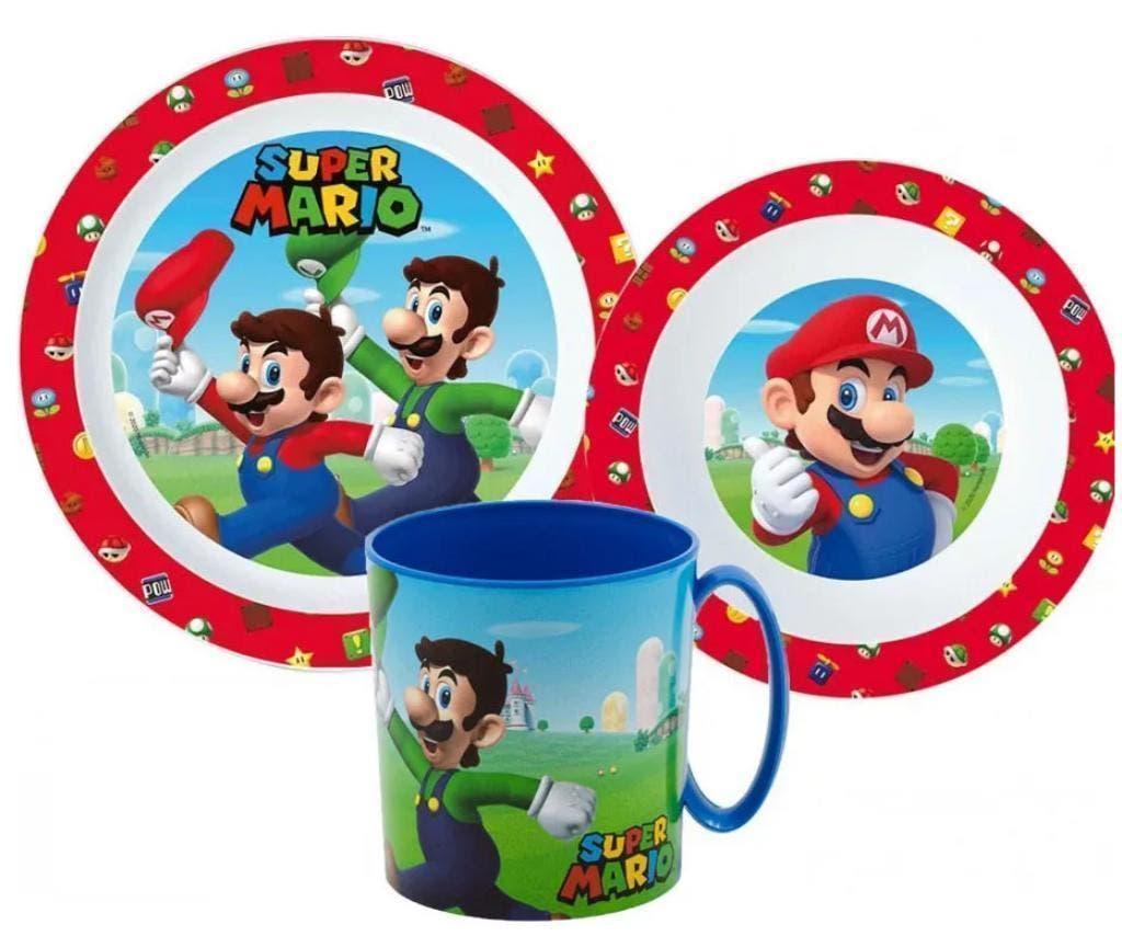 Super Mario Kinderservies met Mok - Magnetron Eetsetje, Nieuw, Ophalen of Verzenden, Nvt, Nvt