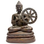 Birmese Boeddha Dharmachakra – Bronzen Beeld 55 cm – Lot 474, Ophalen of Verzenden, Gebruikt