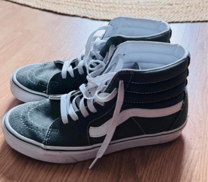 Vans Sk8-Hi sneakers - Groen/Wit maat 38,5, Kleding | Dames, Schoenen, Gedragen, Sneakers of Gympen, Groen, Ophalen of Verzenden