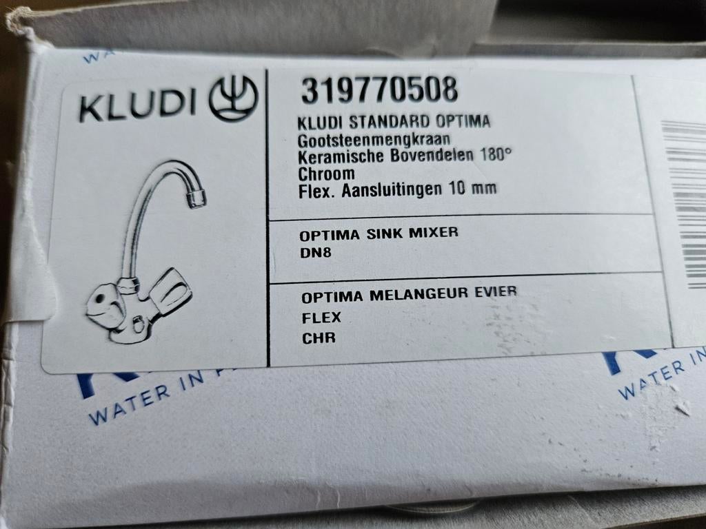 Kludi optima 1 gats keukenmengkraan, Ophalen of Verzenden, Nieuw, Chroom, Kraan