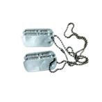 WWII US Dog Tag Set Stahl, Verzamelen, Ophalen of Verzenden, Amerika, Embleem of Badge