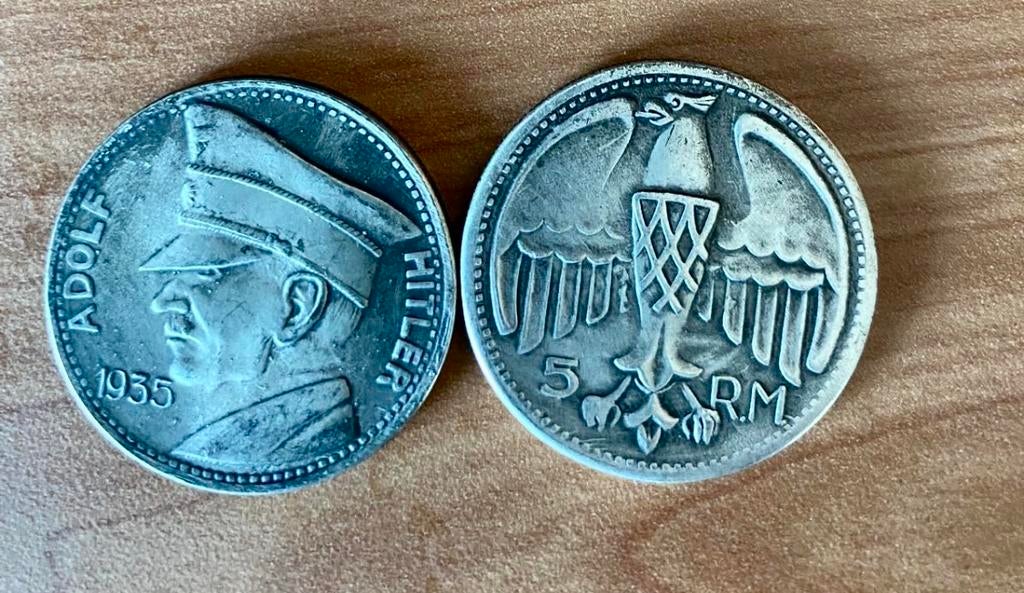Reichsmark met Adolf Hitler afbeelding, Ophalen of Verzenden, Duitsland, Overige waardes, Losse munt