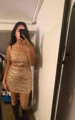 Gouden glitter jurk, Maat 38/40 (M), Geel, Ophalen of Verzenden, Zo goed als nieuw