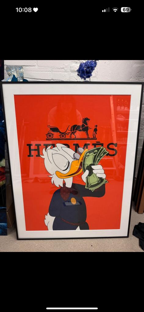 hermes oomdagobert duck schilderij, Antiek en Kunst, Ophalen of Verzenden