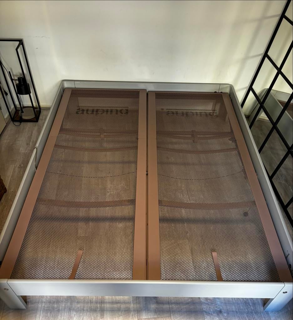 Auping 2-persoons bed 160x200 - verstelbaar, zilver/grijs, Huis en Inrichting, Slaapkamer | Bedden, Ophalen, Tweepersoons, 200 cm