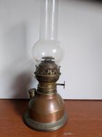 Antieke petroleumlamp Matador brenner- koper en glas., Ophalen of Verzenden