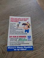 Disney Pinokkio prijsvraag flyer., Ophalen of Verzenden, Peter Pan of Pinokkio, Gebruikt, Papier, Kaart of Schrift