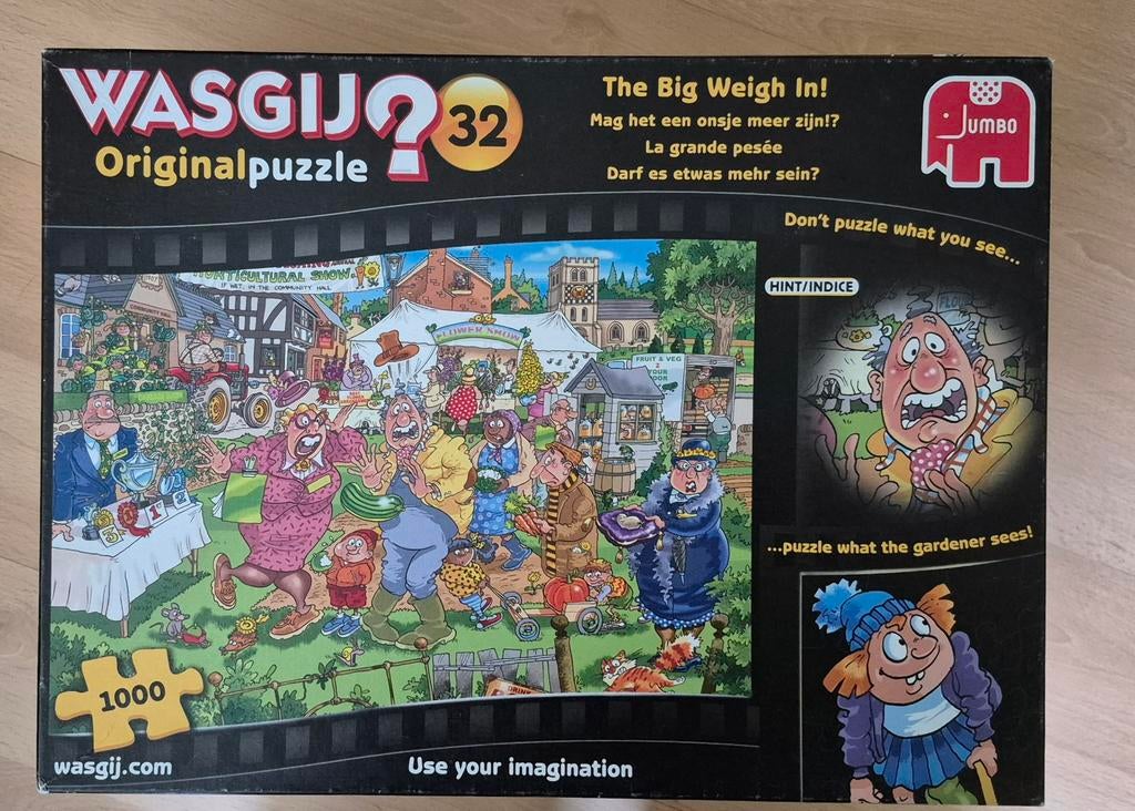 Wasgij Original 32: The Big Weigh In! 1000 stukjes, Ophalen of Verzenden, 500 t/m 1500 stukjes, Zo goed als nieuw, Legpuzzel