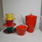 Wloclawek porseleinen retro koffiepot suikerpot kopjes rood, Huis en Inrichting, Keuken | Servies, Overige typen, Ophalen of Verzenden