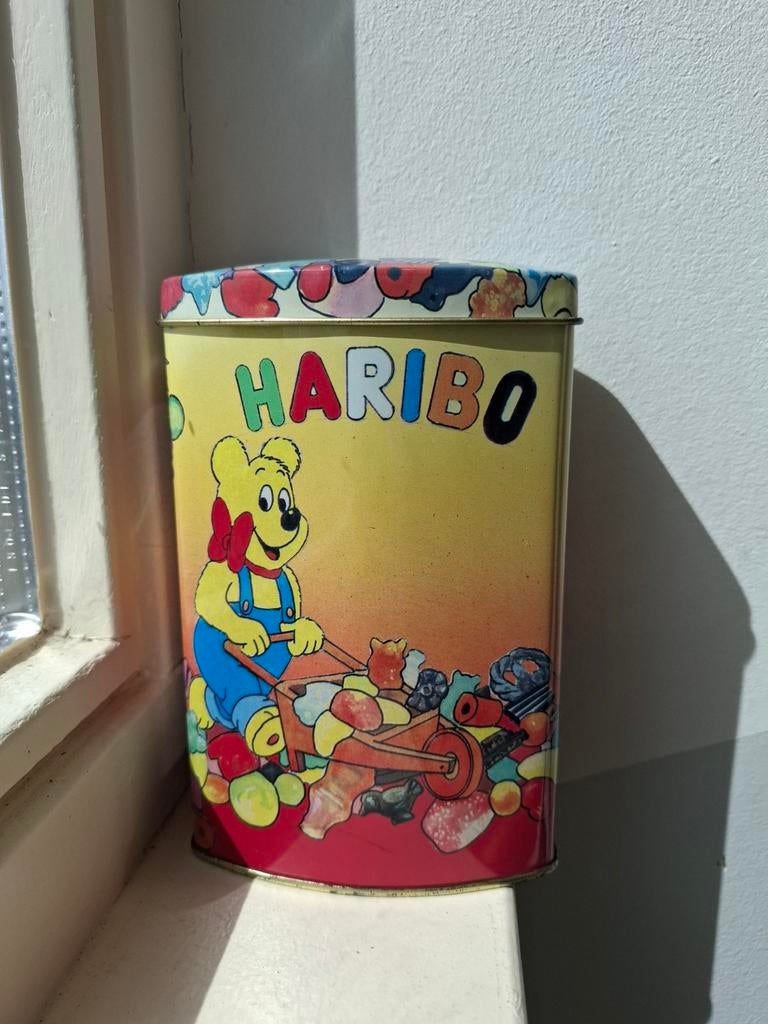 Vintage Haribo blik - Snoepblik met beertjes, Verzamelen, Blikken, Ophalen of Verzenden, Gebruikt, Overige, Overige merken