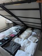 Boxspring grijs met opbergruimte en nachtkastjes 180x200, Ophalen, Zo goed als nieuw, Tweepersoons