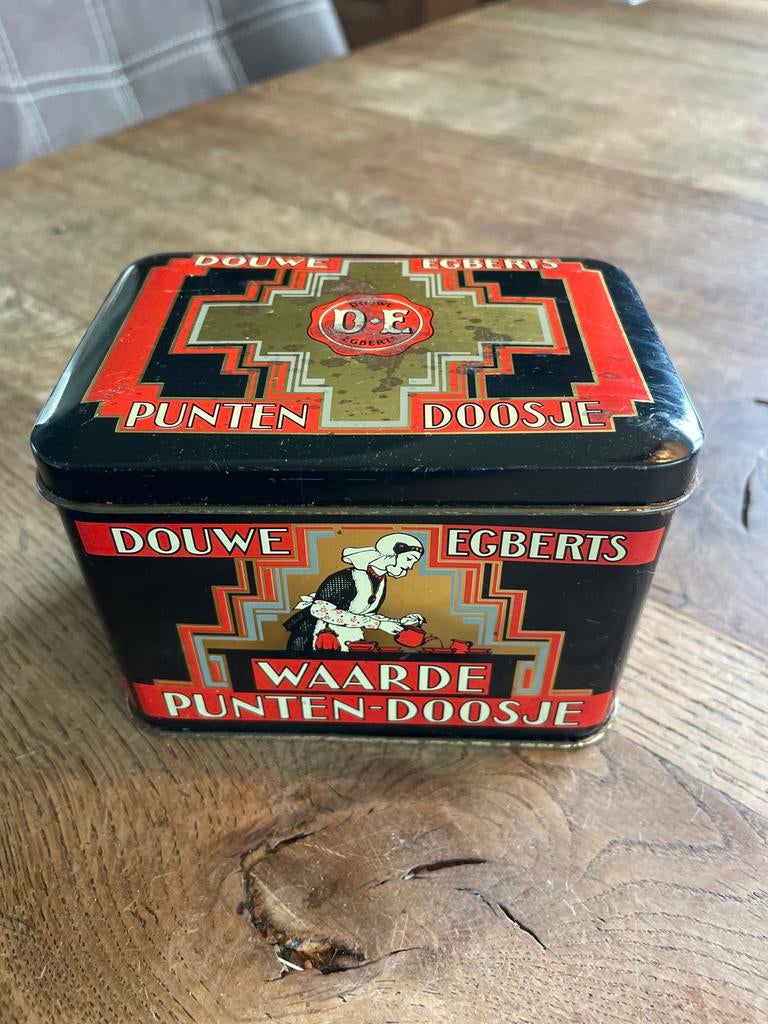 Vintage Douwe Egberts Waarde Punten-Doosje, Ophalen of Verzenden, Gebruikt, Overige, Douwe Egberts