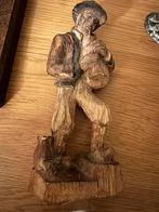 Vintage Houtsnijwerk Doedelzakspeler - Handgeschilderd SIC, Houtsnijwerk, Ophalen of Verzenden, 20 - 50 cm, Hout