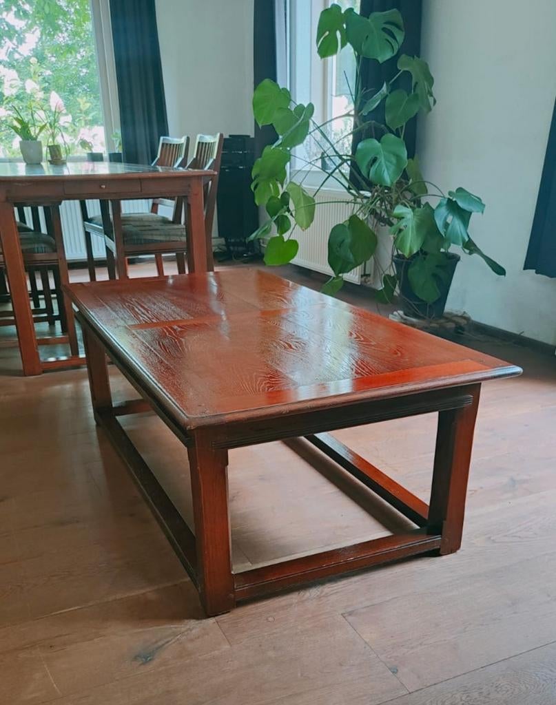 Salontafel Schuitema & Zonen – massief hout – met 2 laden, Huis en Inrichting, Tafels | Salontafels, Ophalen, 100 tot 150 cm, Klassiek