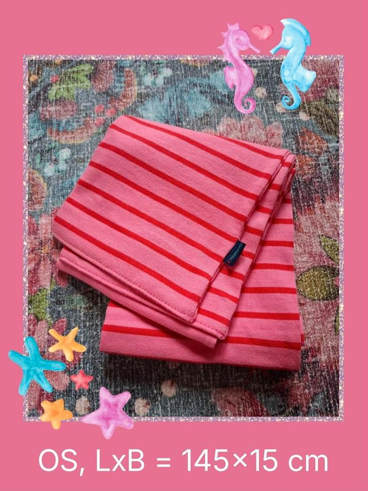 Bretonse sjaal streepjes roze-rood, OS, nieuw, Kleding | Dames, Mutsen, Sjaals en Handschoenen, Nieuw, Sjaal, Maat 38/40 (M), Verzenden