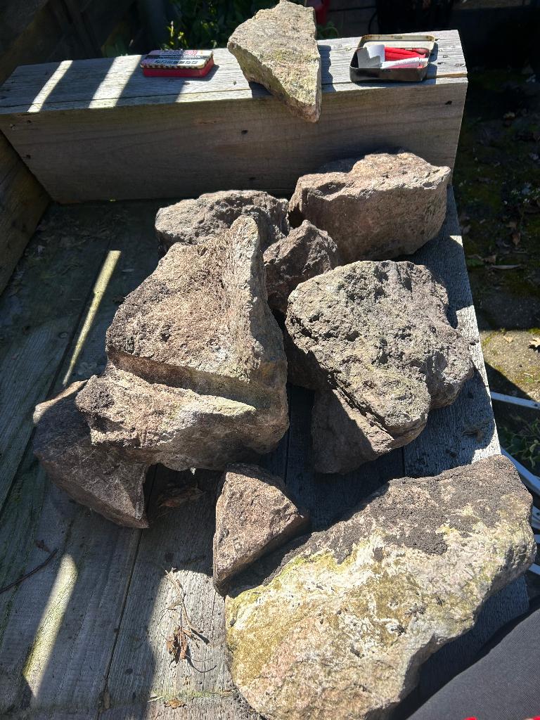 Rots brokken/keien tuintegels, Ophalen, Gebruikt, Overige materialen, Terrastegels