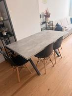 Marmer look Eettafel, Gebruikt, 100 tot 150 cm, Metaal, Vier personen