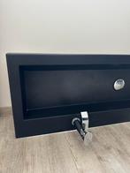 Natuurstenen wastafel met kranen - Zwart design, Ophalen, Gebruikt, 100 tot 150 cm, Minder dan 100 cm