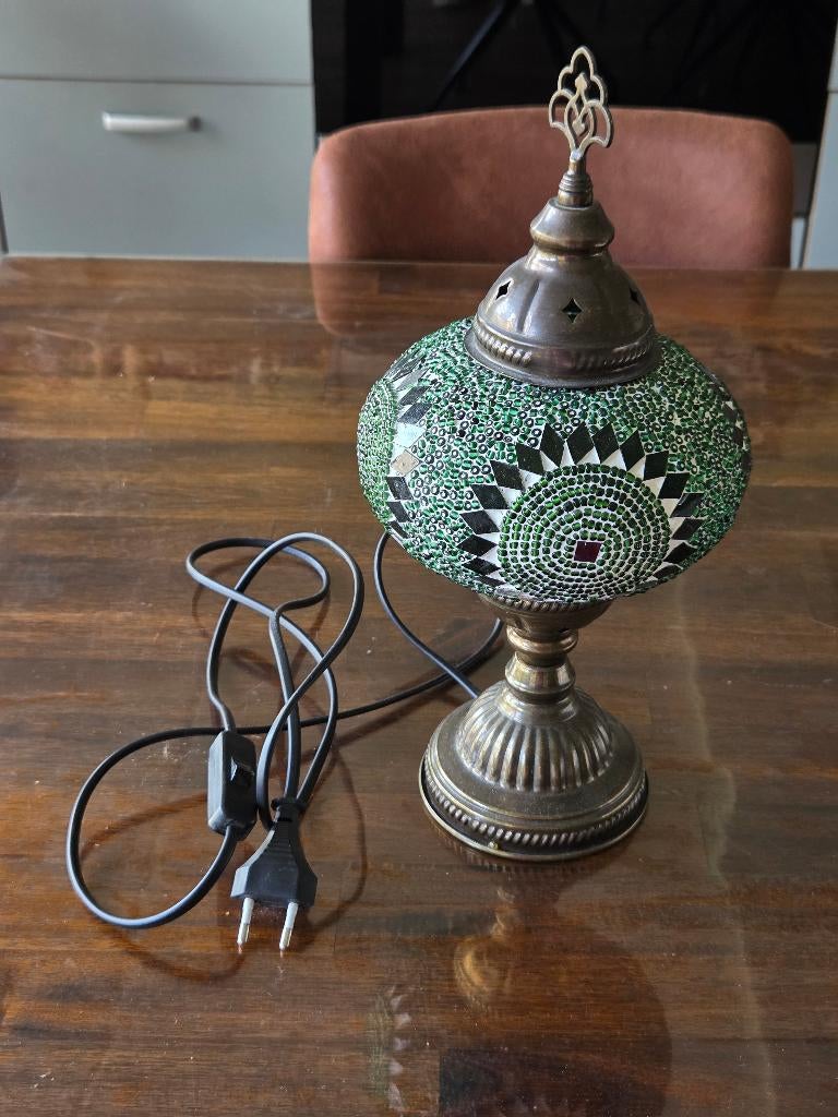 Turkse lamp, Huis en Inrichting, Lampen | Hanglampen, Ophalen, Zo goed als nieuw, Glas, Minder dan 50 cm