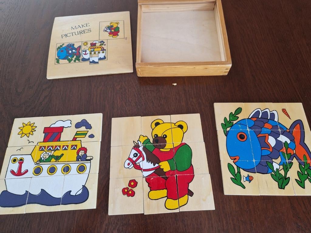 Houten puzzels, Ophalen of Verzenden, Zo goed als nieuw, Van hout, Minder dan 10 stukjes