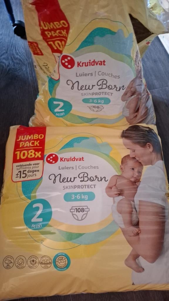 Kruidvat New Born Luiers Maat 2 (3-6 kg) - Jumbo Pack, Ophalen, Nieuw, Kruidvat, Jongetje of Meisje