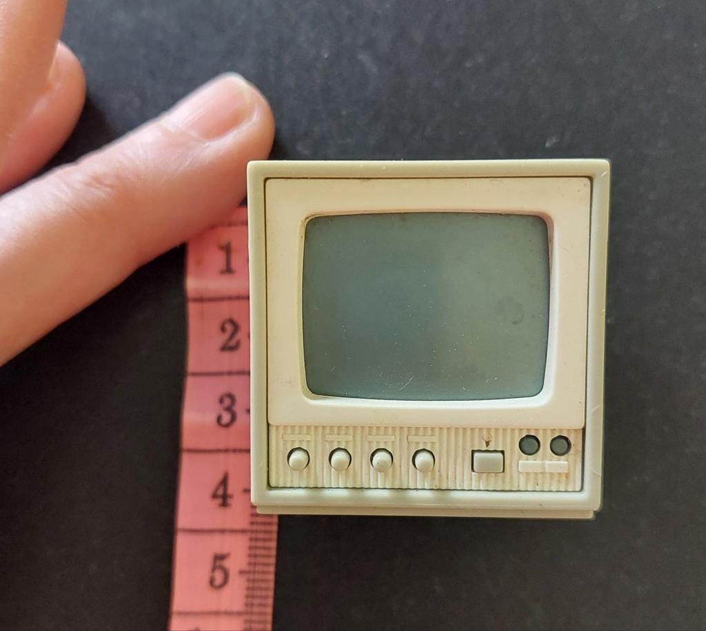 Vintage Mini TV - Decoratief item of poppenhuis accessoire, Ophalen of Verzenden