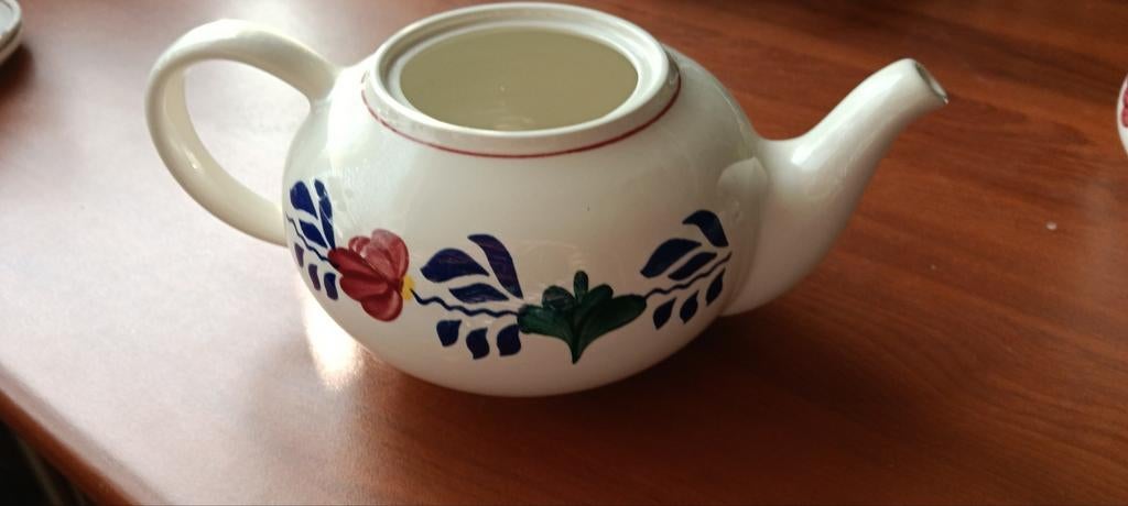 Boerenbont theepot - Klassiek en sfeervol, Gebruikt, Keramiek, Overige typen, Ophalen of Verzenden