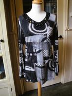 Zwart/witte top FRANK WALDER maat L, Zwart, Maat 42/44 (L), Ophalen of Verzenden, Zo goed als nieuw