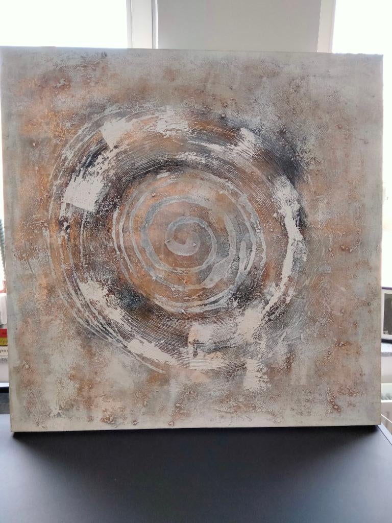 Abstract schilderij op canvas met een spiraal motief, Antiek en Kunst, Kunst | Schilderijen | Abstract, Ophalen