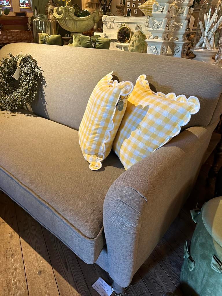 Prachtige linnen beige taupe vank nieuw landelijk hoffz, Ophalen, 75 tot 100 cm, Info@ilfienile.nl, Landelijk