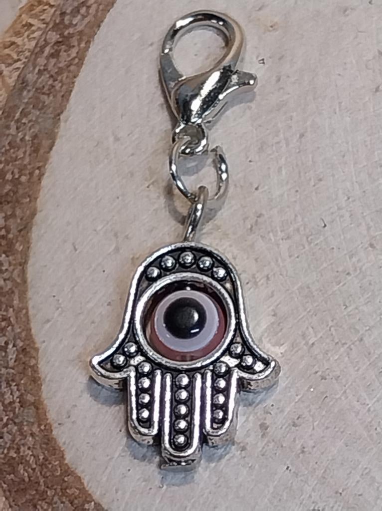hangertje-bedel hamsa nazar boze oog licht roze, Ophalen of Verzenden, Nieuw, Overige materialen, Overige merken