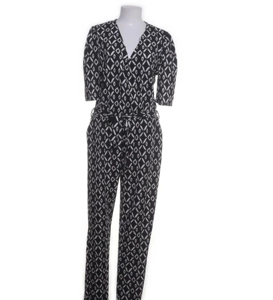 Supertrash Jumpsuit Zwart Wit Grafische Print Maat M Nieuw!, Kleding | Dames, Maat 38/40 (M), Supertrash, Verzenden, Zwart