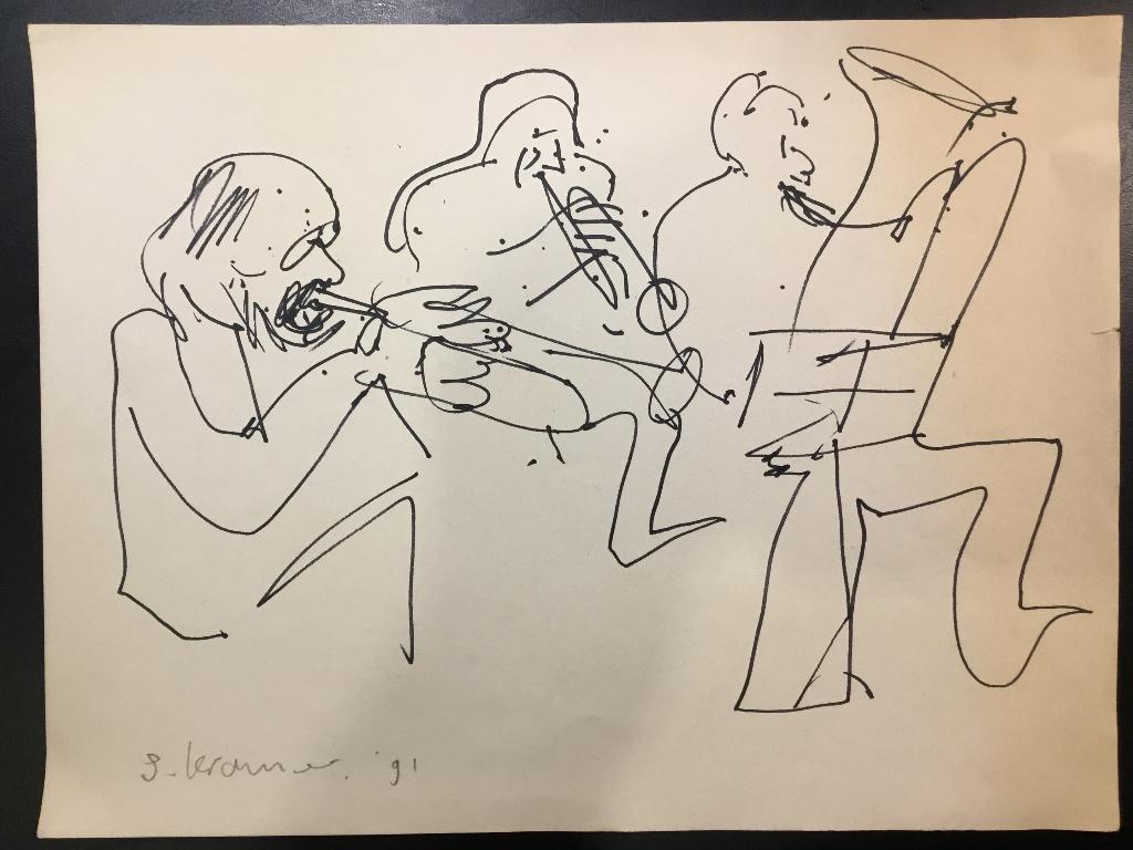 Drie schetsen van S. Kramer;  Jazz, Ophalen of Verzenden