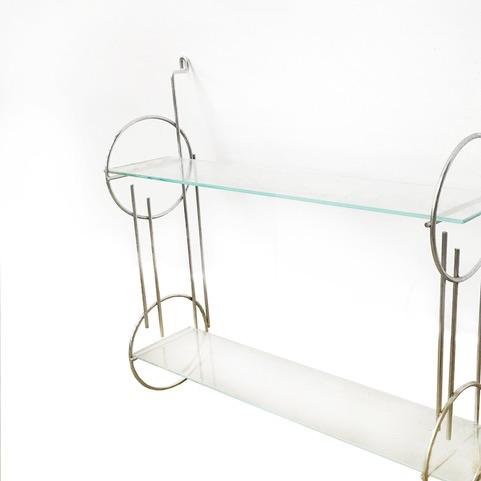 art deco wandrek glas metaal, Ophalen of Verzenden