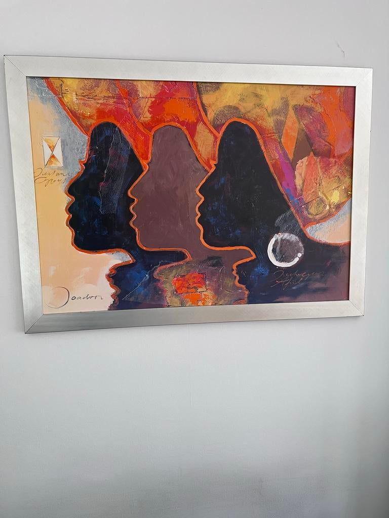 Groot handgeschilderd schilderij uit Bahia, Brazilië, Ophalen