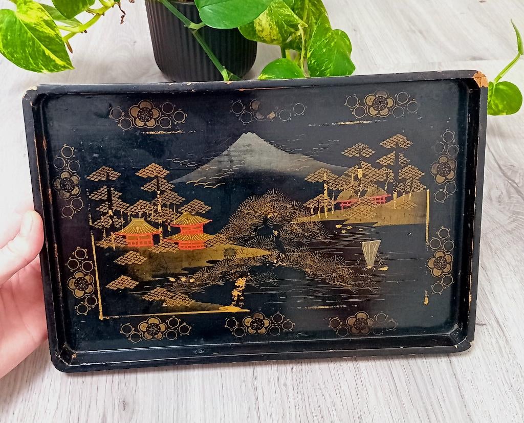 aziatisch dienblad, Huis en Inrichting, Woonaccessoires | Dienbladen, Ophalen of Verzenden, Rechthoekig, Hout