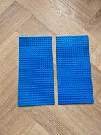 2 blauwe lego bouwplaten grondplaten baseplates 16x32, Ophalen of Verzenden, Gebruikt, Complete set, Lego