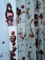 Leuke lichtblauwe gordijnen met Disney's Madagascar print, Ophalen of Verzenden, Zo goed als nieuw, Gordijnen of Lamellen