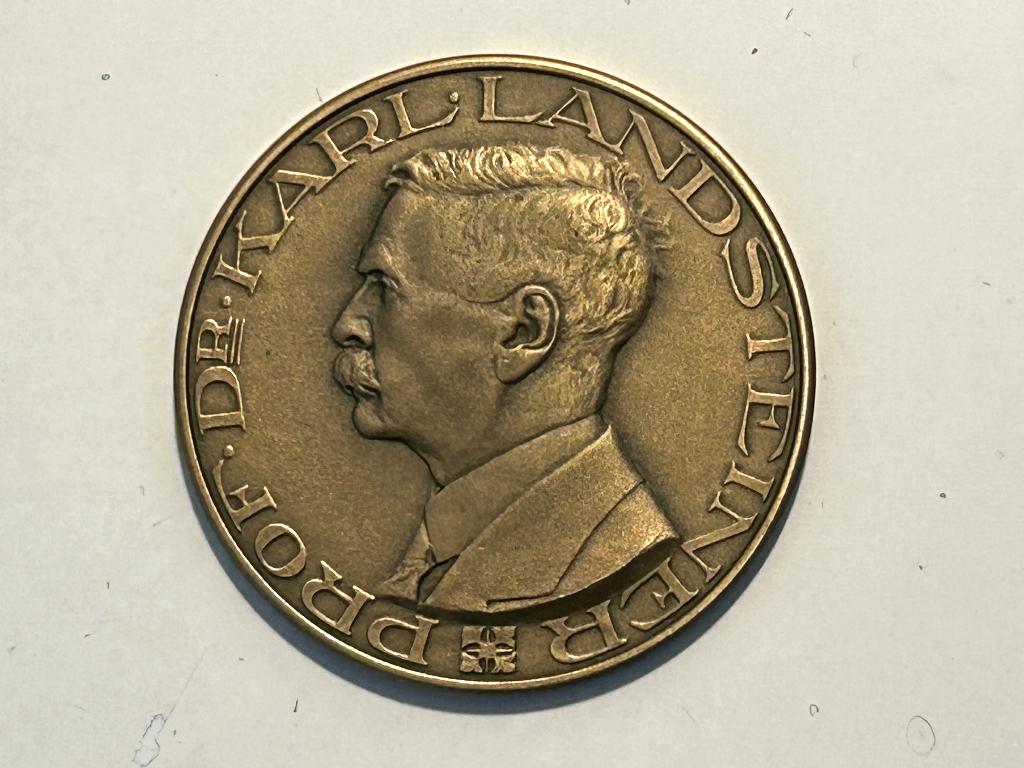 landsteiner penning & plaquette NRK Bloedtransfusied. brons, Ophalen of Verzenden, Brons, Nederland