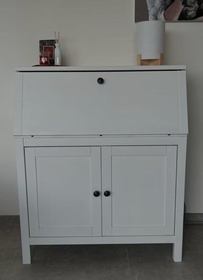 Witte HEMNES secretaire met veel opbergruimte, Ophalen