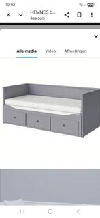 Ikea Hemnes uitschuifbed 200x80 met 3 lades, Ophalen, Gebruikt, Wit, Tweepersoons