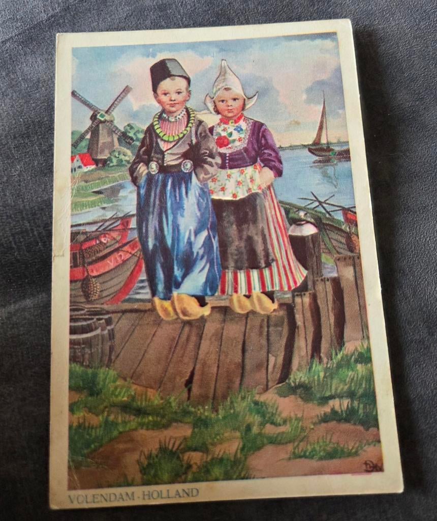 Volendams boertje en boerinnetje, Verzamelen, Verzenden, 1940 tot 1960, Gelopen, Kinderen