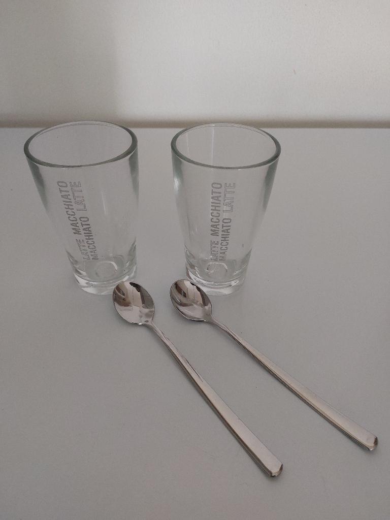 Latte macchiato glazen met lepels, Ophalen of Verzenden, Nieuw, Overige typen