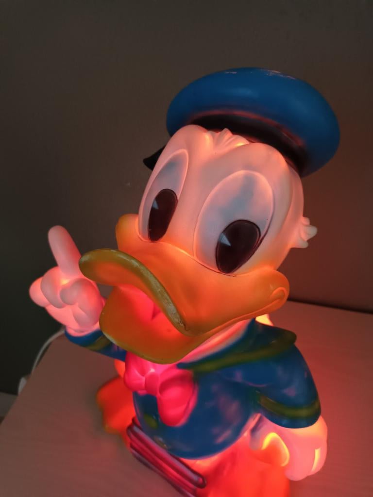 Vintage Disney Donald Duck lamp Heico, Verzamelen, Verzenden, Donald Duck, Gebruikt, Beeldje of Figuurtje