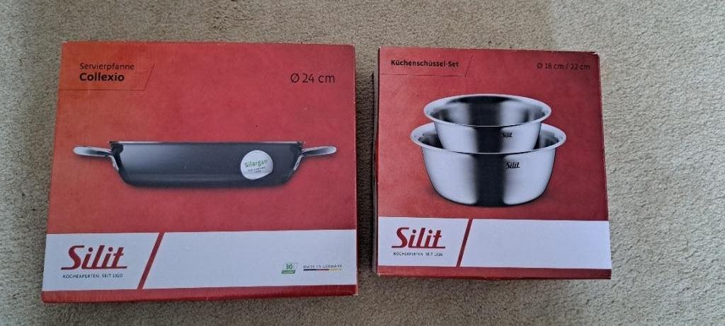 Silit WMF Serveerpan collexio en stalen mengkommen  nieuw, Huis en Inrichting, Keuken | Potten en Pannen, Ophalen, Overige materialen