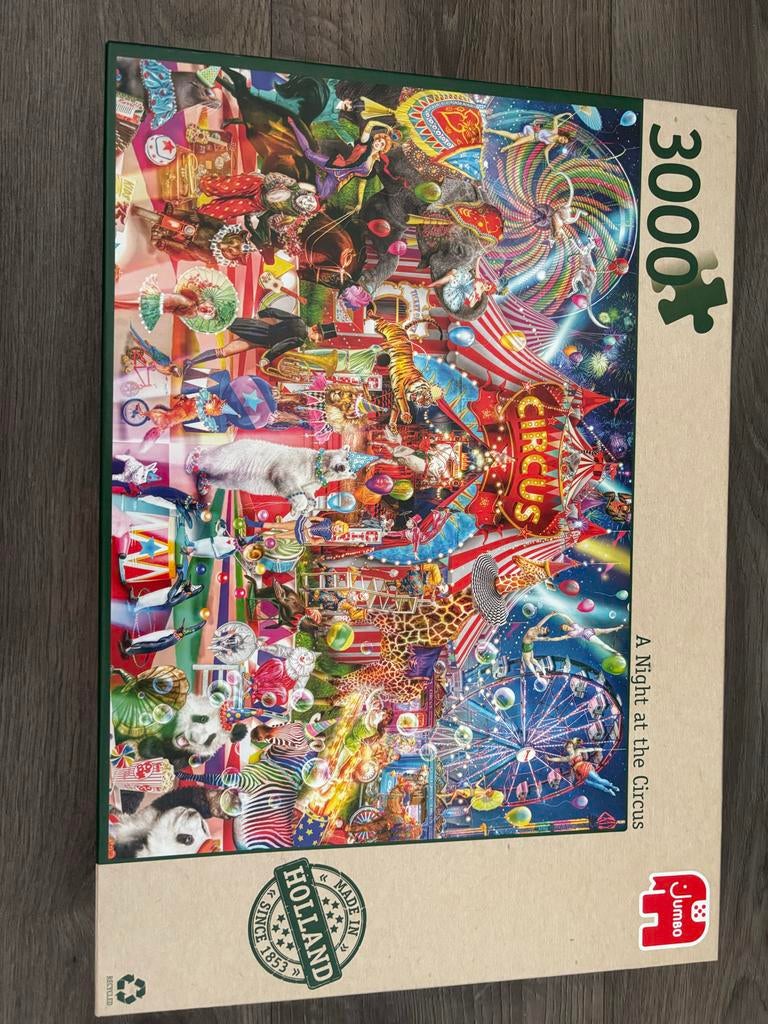 5 Jumbo puzzels van 3000 stukjes, Hobby en Vrije tijd, Denksport en Puzzels, Ophalen, Meer dan 1500 stukjes, Gebruikt, Legpuzzel